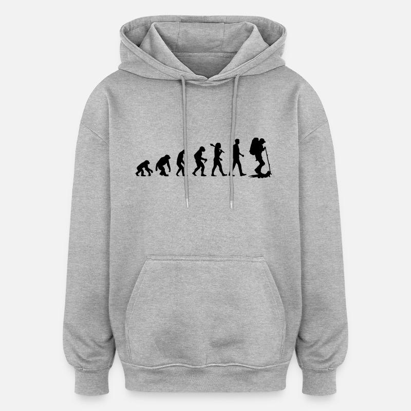 Evolution Of Travelling - Oversized Unisex Hoodie - Grau meliert