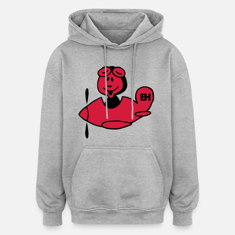 Flugzeug - Oversized Unisex Hoodie - Grau meliert