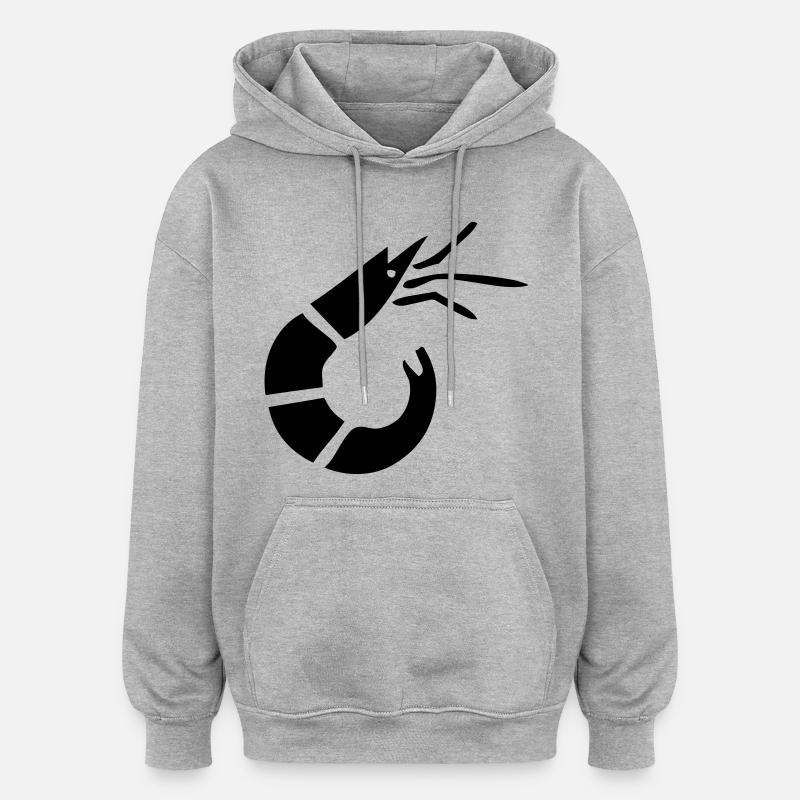 Garnele - Krabbe - Shrimp -Fischerei - Oversized Unisex Hoodie - Grau meliert