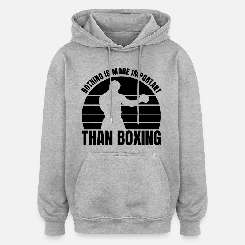 Amateurs de boxe - Sweat à capuche oversize unisexe - gris chiné