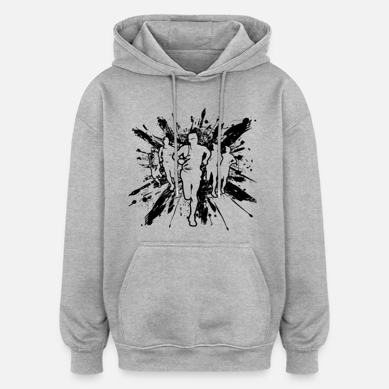 Évêque - Sweat à capuche oversize unisexe - gris chiné