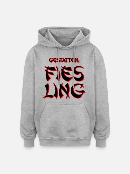 Fies Ling - Oversized Unisex Hoodie - Grau meliert
