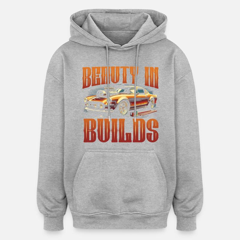 Restauration automobile beauté dans les constructions - Sweat à capuche oversize unisexe - gris chiné