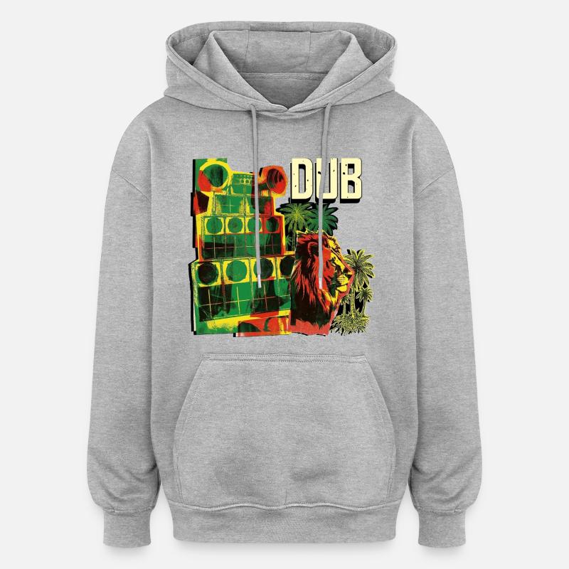 Dub Reggae Soundsystem Session - Sweat à capuche oversize unisexe - gris chiné