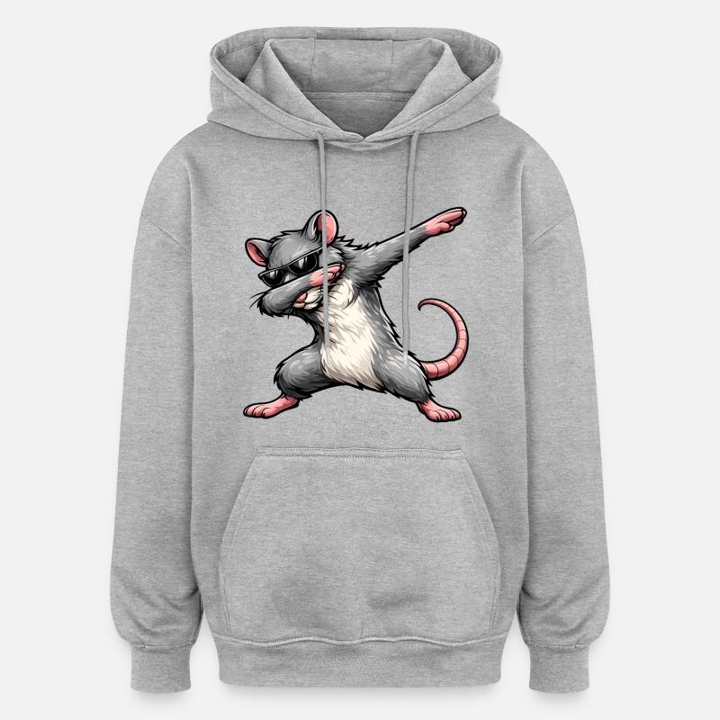 Dabbing Ratte - Oversized Unisex Hoodie - Grau meliert