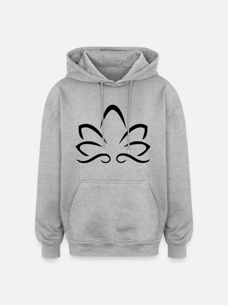yoga - Sweat à capuche oversize unisexe - gris chiné