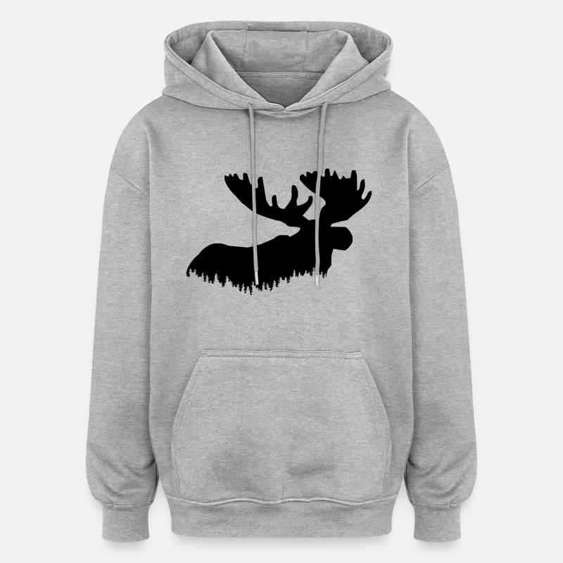 élan - Sweat à capuche oversize unisexe - gris chiné