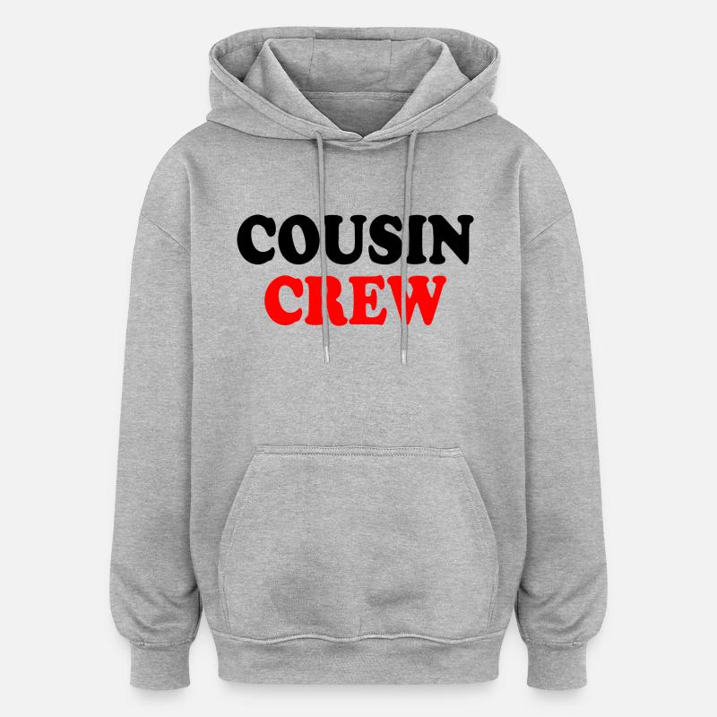 Cousin crew - Sweat à capuche oversize unisexe - gris chiné