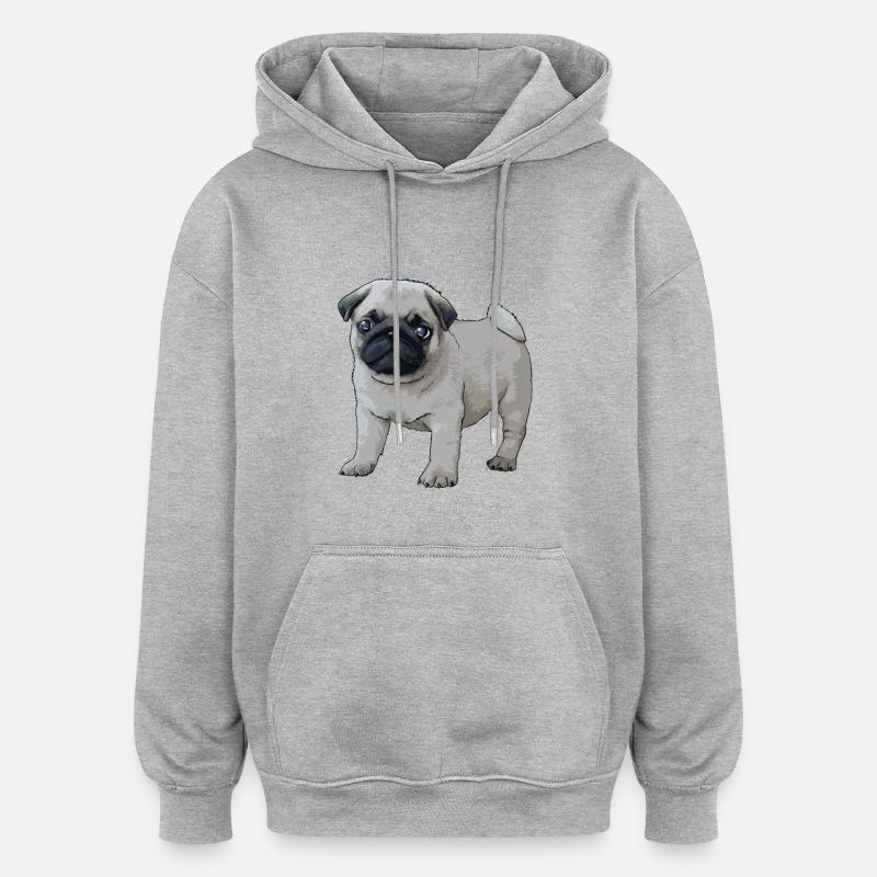 Comic Mops - Oversized Unisex Hoodie - Grau meliert