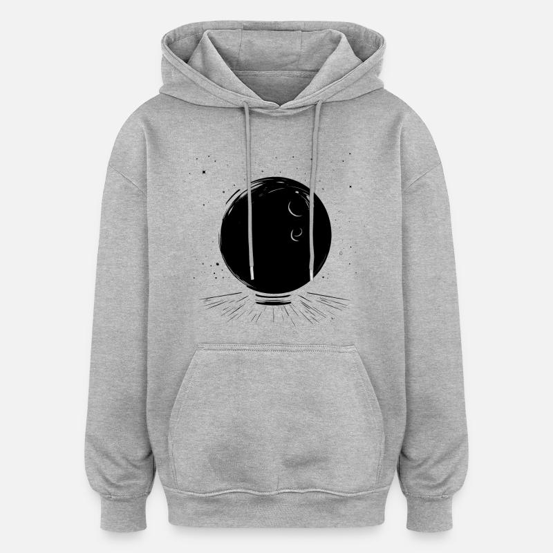 Graphiques de bowling - Sweat à capuche oversize unisexe - gris chiné