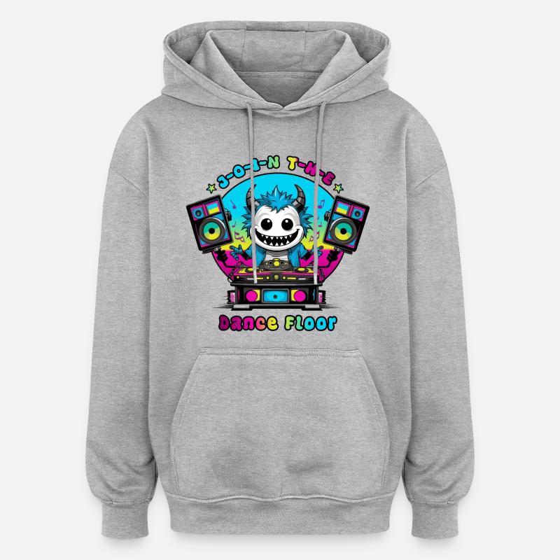 Monstre disco - Sweat à capuche oversize unisexe - gris chiné