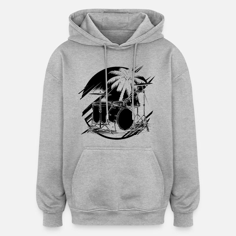 Dessin de piège - Sweat à capuche oversize unisexe - gris chiné