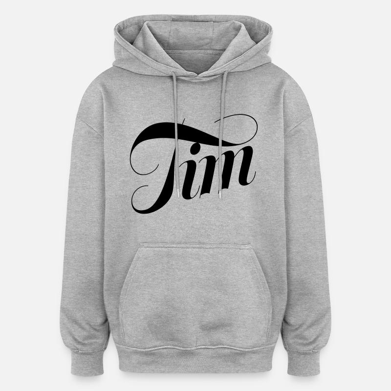 Tim - Sweat à capuche oversize unisexe - gris chiné