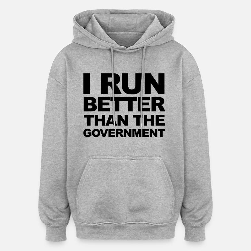 Run - Sweat à capuche oversize unisexe - gris chiné