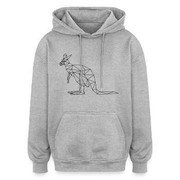 Känguru - Oversized Unisex Hoodie - Grau meliert - Vorne - Noah (186cm)