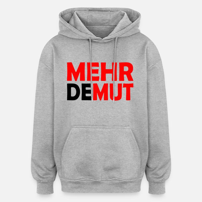 Demut - Oversized Unisex Hoodie - Grau meliert
