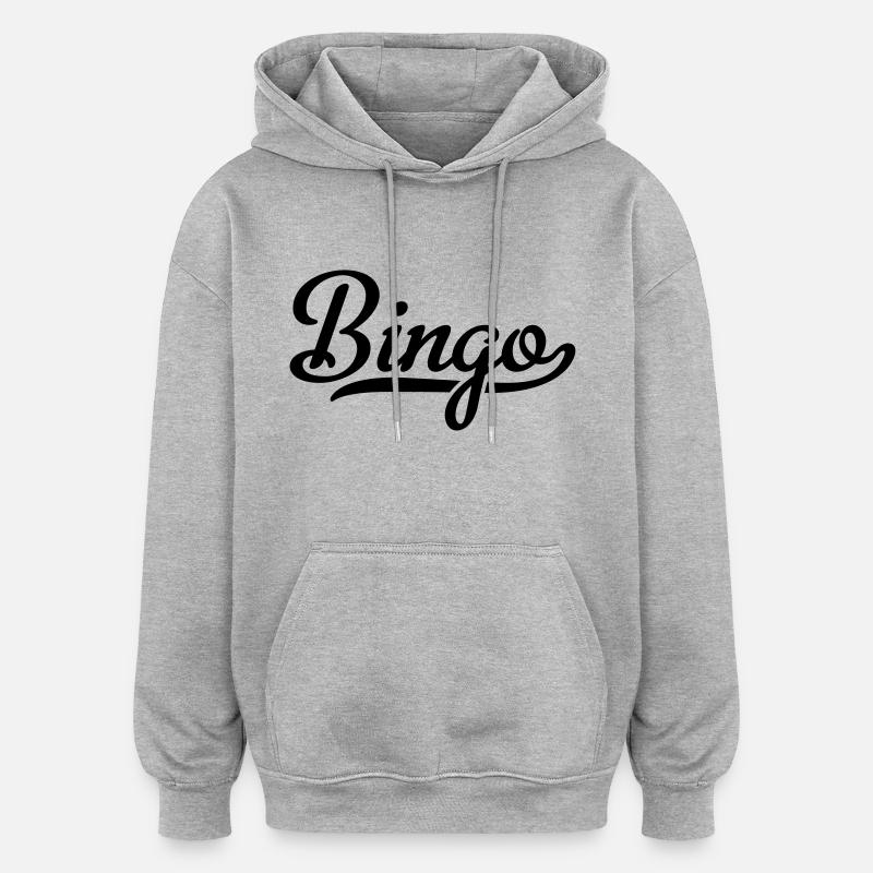 BINGO - Sweat à capuche oversize unisexe - gris chiné
