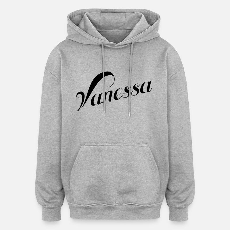 Vanessa - Sweat à capuche oversize unisexe - gris chiné
