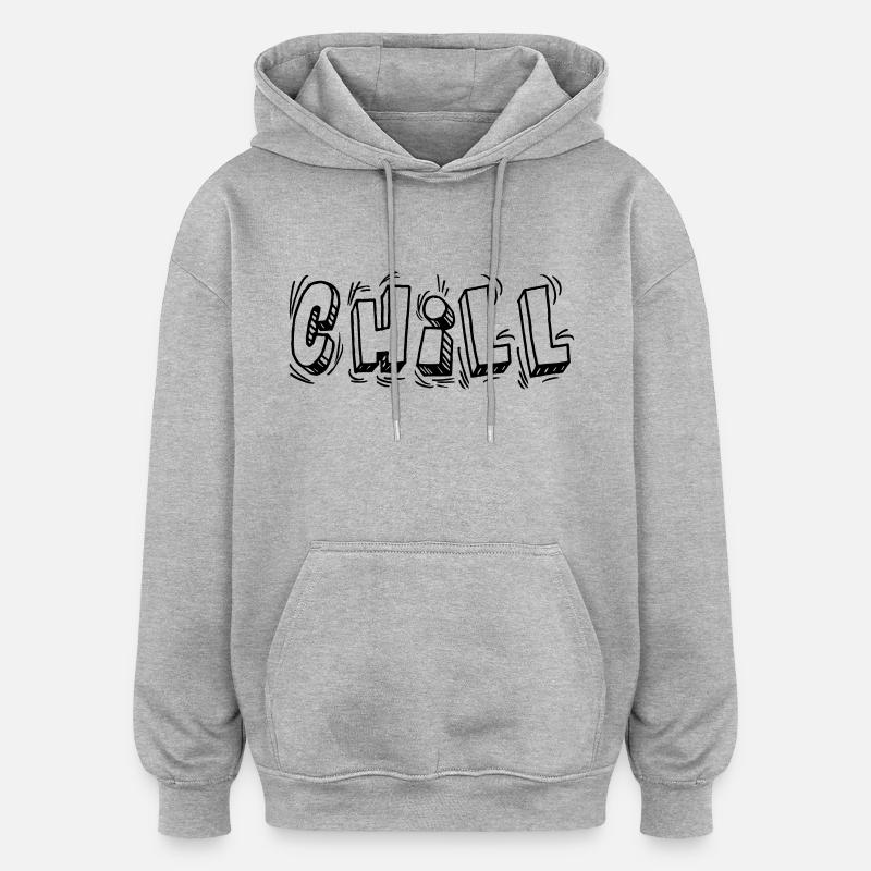 Chill - Sweat à capuche oversize unisexe - gris chiné