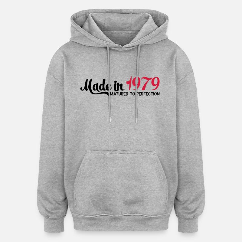 1979 - Sweat à capuche oversize unisexe - gris chiné