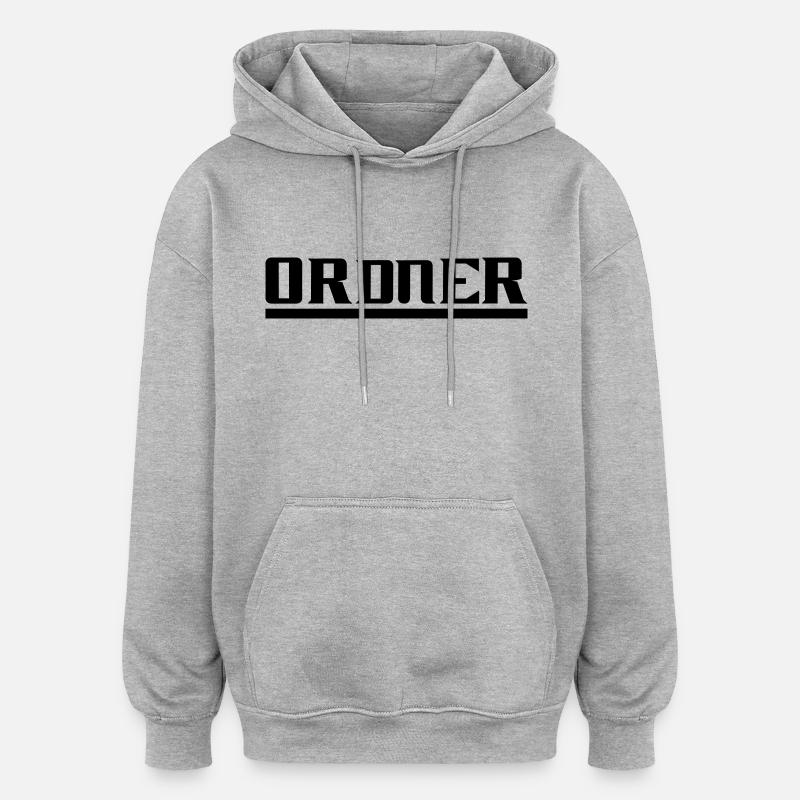 Ordner - Oversized Unisex Hoodie - Grau meliert