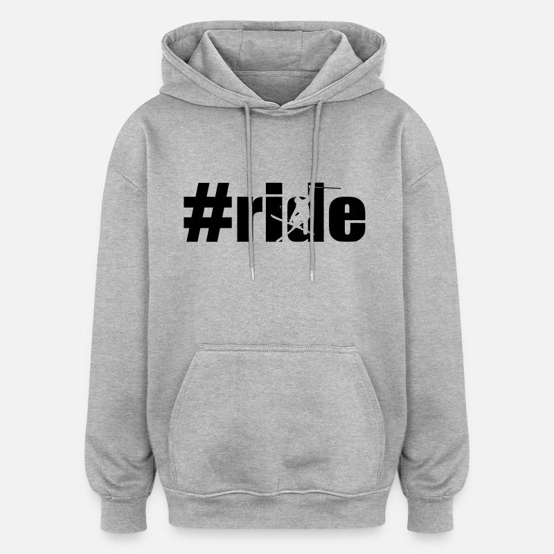 monter ski freeride - Sweat à capuche oversize unisexe - gris chiné