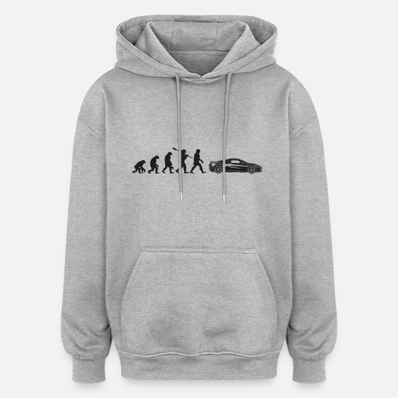 Auto De Sport Evolution - Sweat à capuche oversize unisexe - gris chiné