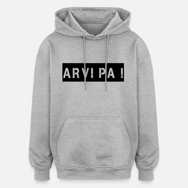 Arvi Pa - Sweat à capuche oversize unisexe - gris chiné