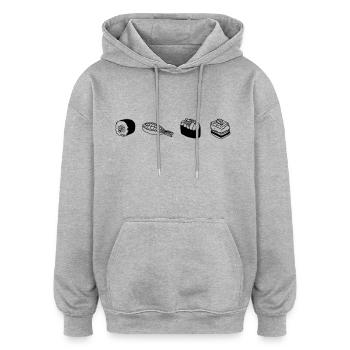 Sushi - Oversized Unisex Hoodie - Grau meliert - Vorne - Noah (186cm)