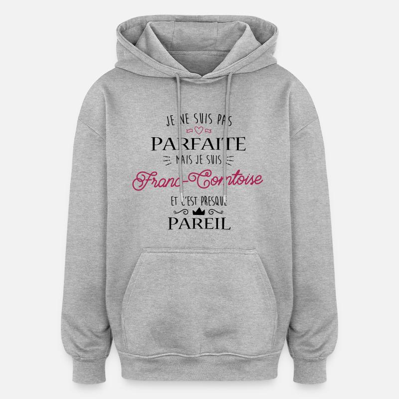 Franc Comtoise - Sweat à capuche oversize unisexe - gris chiné