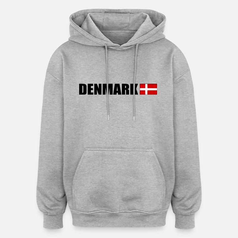 Danemark - Sweat à capuche oversize unisexe - gris chiné