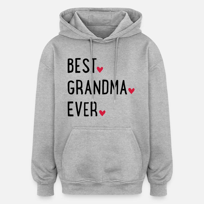 Grand-mère - Sweat à capuche oversize unisexe - gris chiné