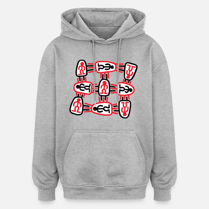 omineddos # 01 - Sweat à capuche oversize unisexe - gris chiné