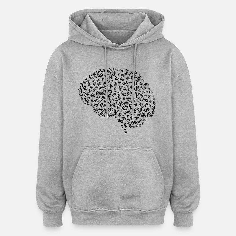 Gier - Oversized Unisex Hoodie - Grau meliert