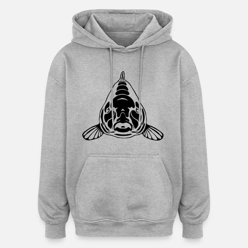 CARP - Sweat à capuche oversize unisexe - gris chiné