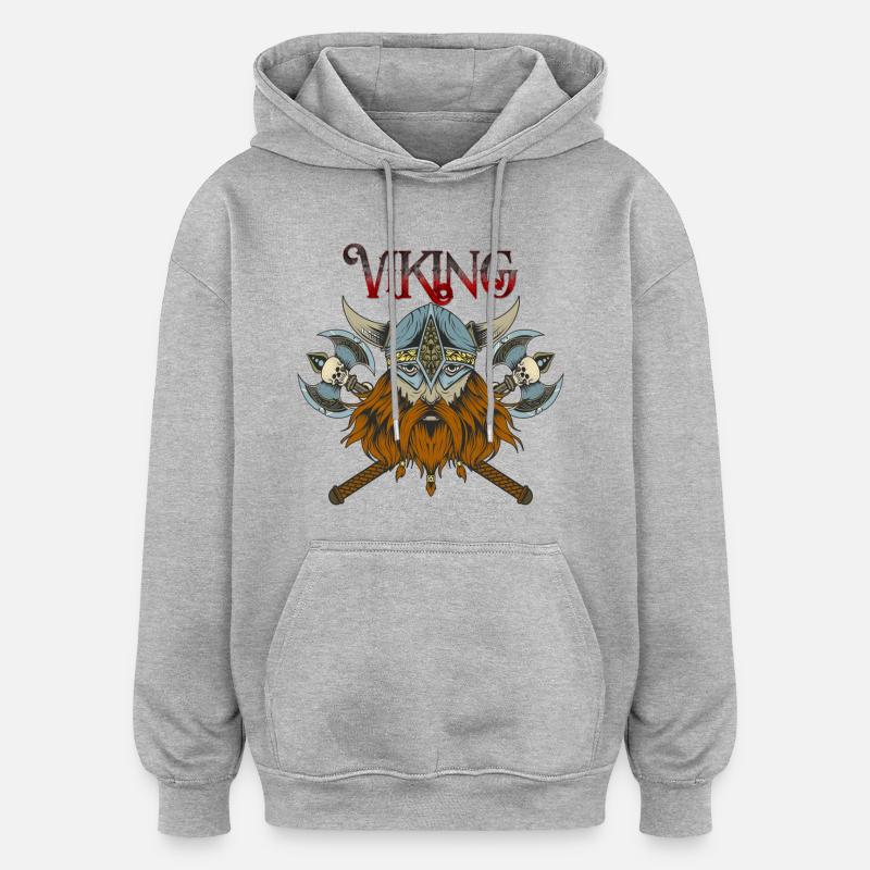 Wikinger - Oversized Unisex Hoodie - Grau meliert