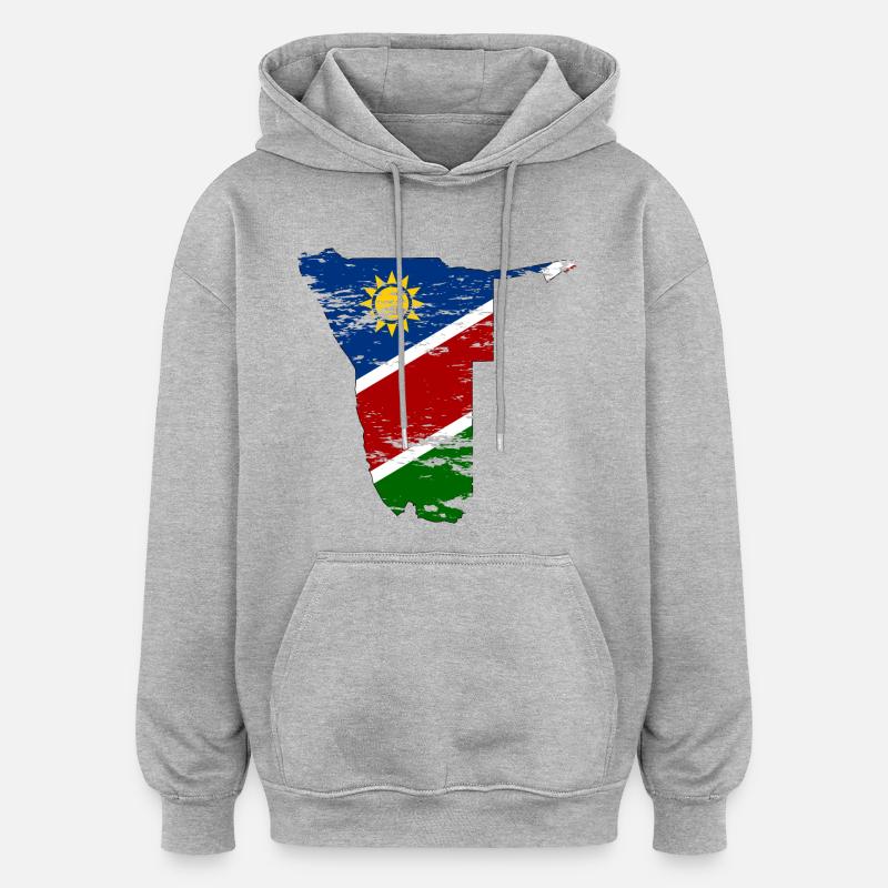 Namibia map used - Oversized Unisex Hoodie - heather grey