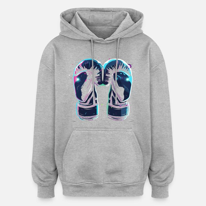 Gants de boxe Steampunk - Sweat à capuche oversize unisexe - gris chiné