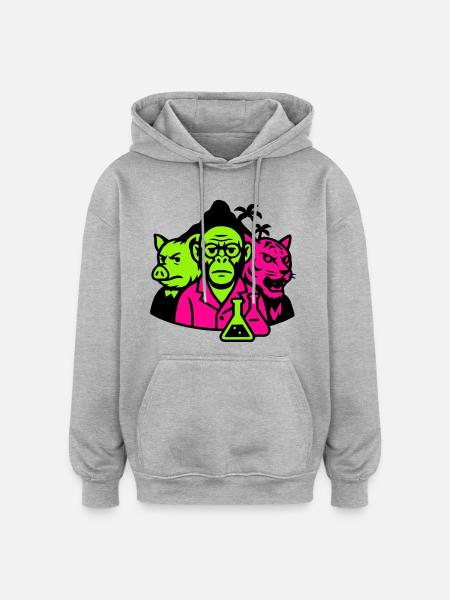 Île étrange - Sweat à capuche oversize unisexe - gris chiné