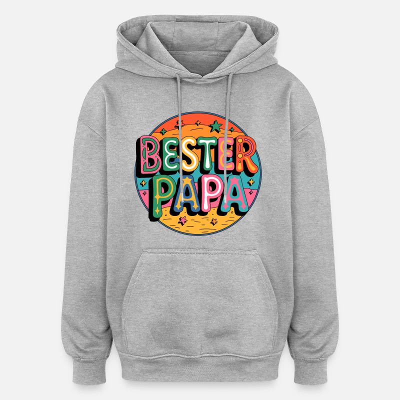 Bester Papa Farbexplosion - Oversized Unisex Hoodie - Grau meliert