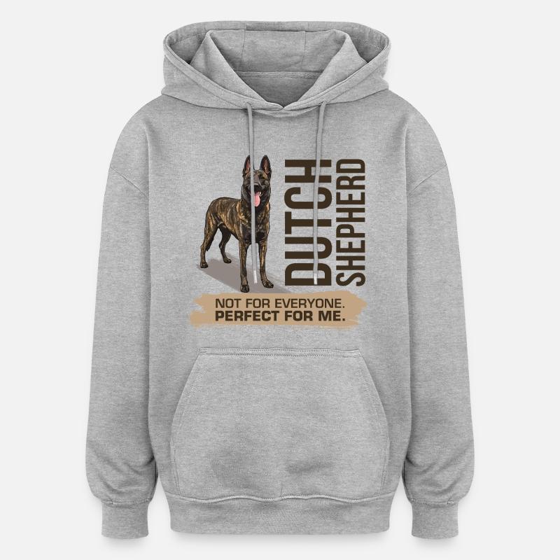 Berger hollandais - Dutchie - Sweat à capuche oversize unisexe - gris chiné