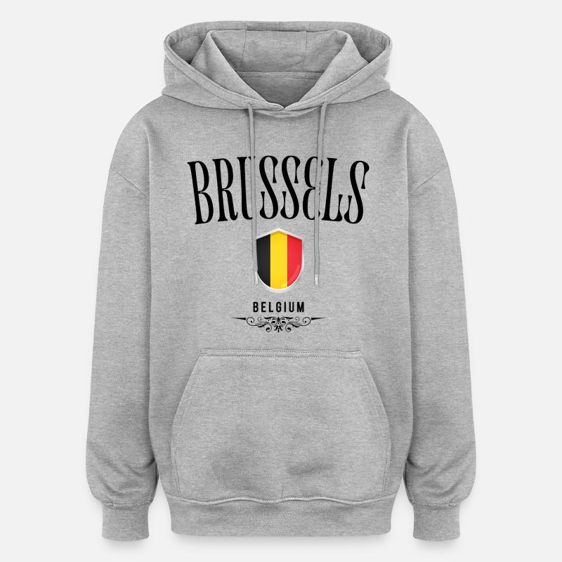 Souvenir Bruxelles, design élégant Bruxelles - Sweat à capuche oversize unisexe - gris chiné