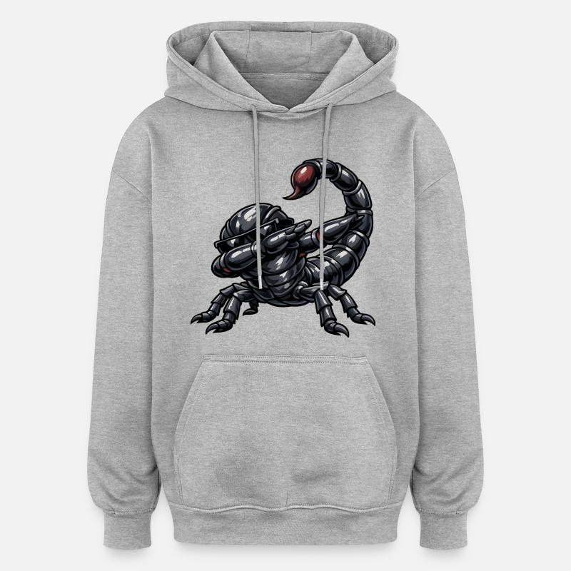 Dab du Scorpion - Sweat à capuche oversize unisexe - gris chiné