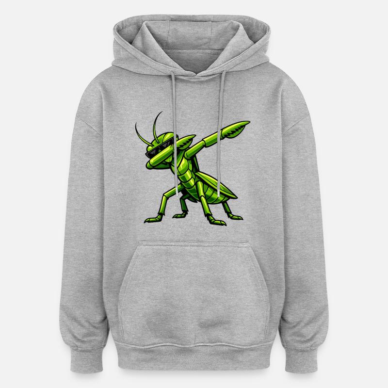 Tamponnement de la mante religieuse - Sweat à capuche oversize unisexe - gris chiné