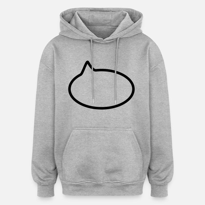 Ballon / / dessin animé / / dire / / déclaration - Sweat à capuche oversize unisexe - gris chiné