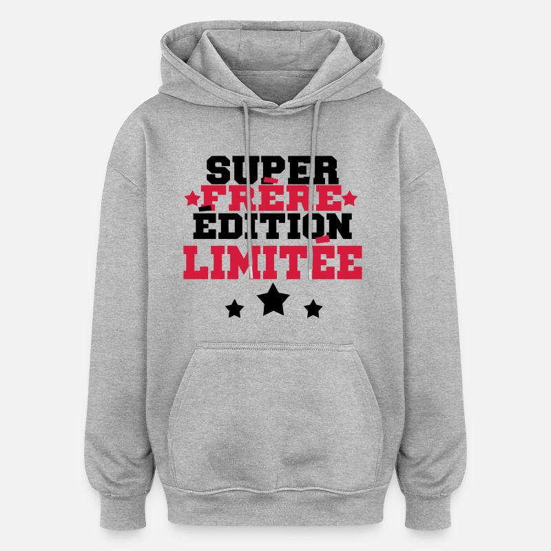 super frère édition limit - Sweat à capuche oversize unisexe - gris chiné