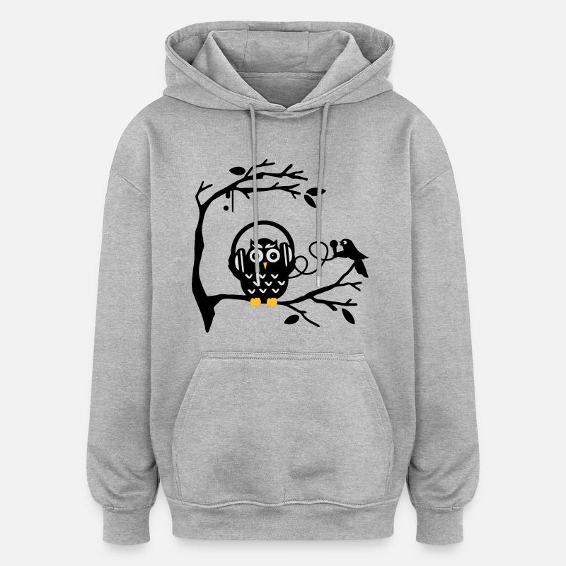 Écouter de la musique - Sweat à capuche oversize unisexe - gris chiné