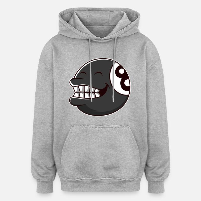 Billardkugel 8 - Oversized Unisex Hoodie - Grau meliert