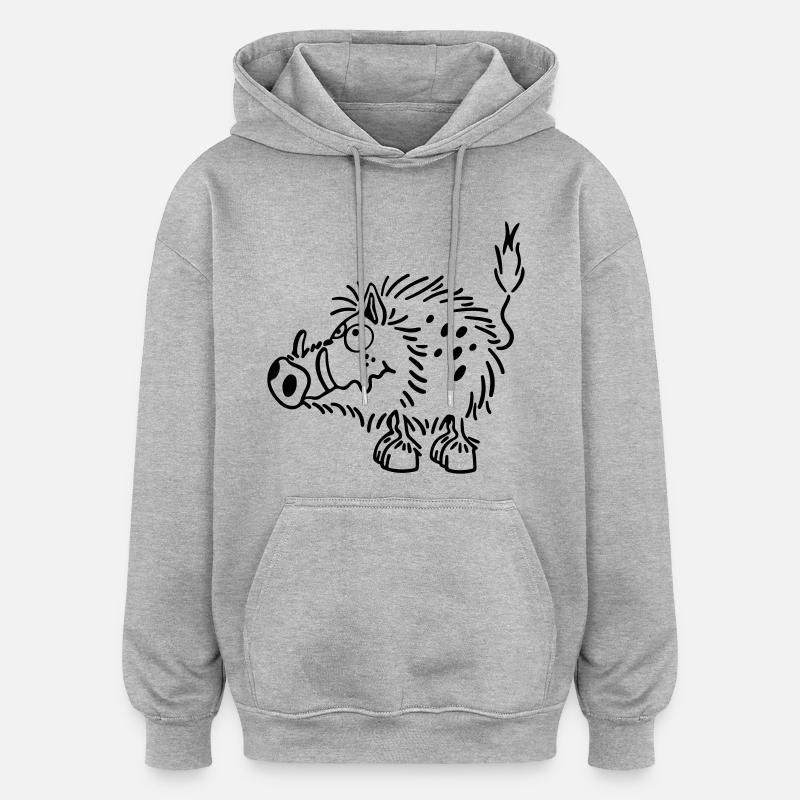 Mignon Sanglier - Sweat à capuche oversize unisexe - gris chiné