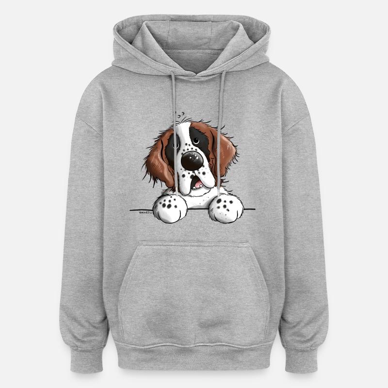Mignon Saint Bernard - Sweat à capuche oversize unisexe - gris chiné